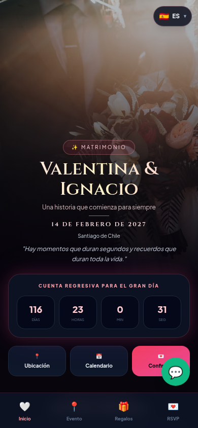 Invitación para matrimonio